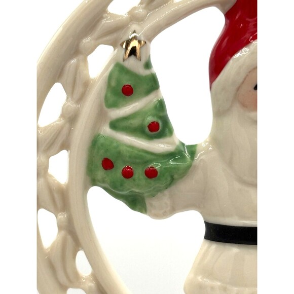 Lenox Pierced Figural Santa Christmas Ornament Bone China 24K Gold Accent 890028 - Picture 12 of 16